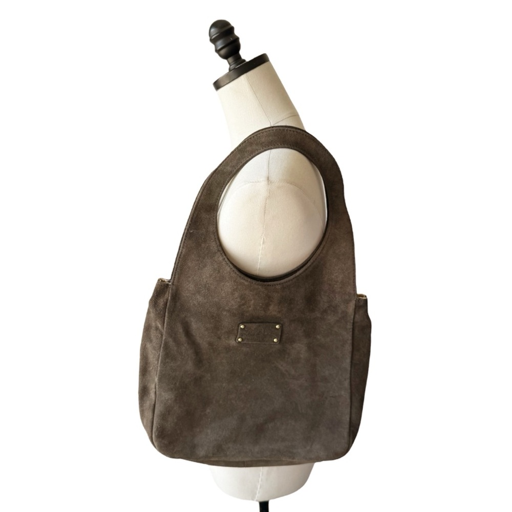 L.L Bean Suede Leather Double Handle Shoulder Bag